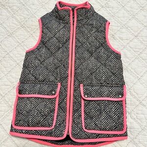 Crew Cuts girls herringbone vest with pink trim sz 4-5